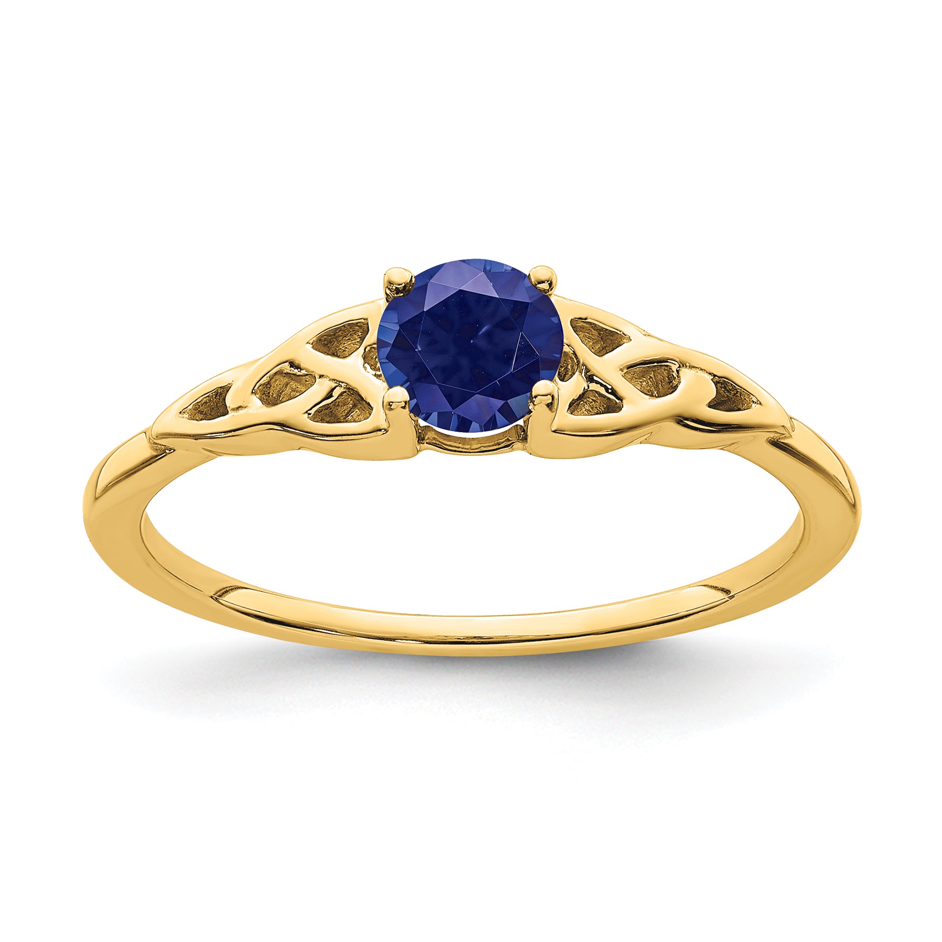 10k Created Sapphire Celtic Knot Ring Main image