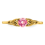 10k Pink Tourmaline Celtic Knot Ring