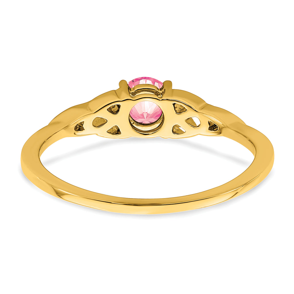 10k Pink Tourmaline Celtic Knot Ring
