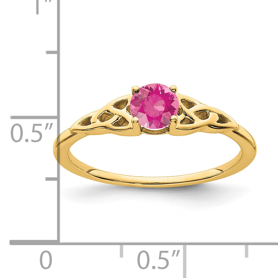 10k Pink Tourmaline Celtic Knot Ring
