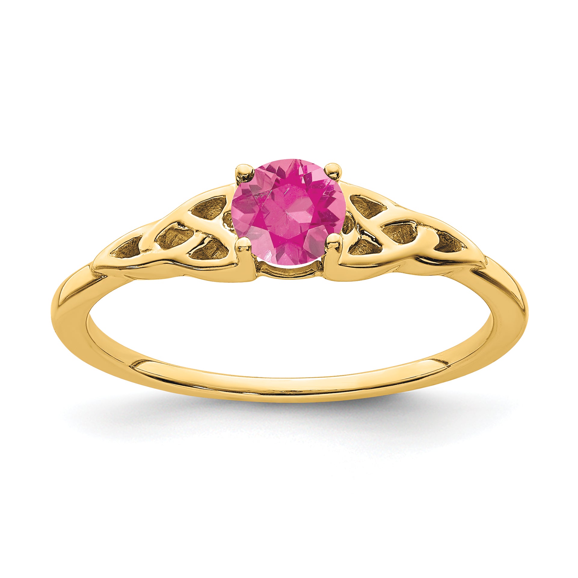 10k Pink Tourmaline Celtic Knot Ring Main image