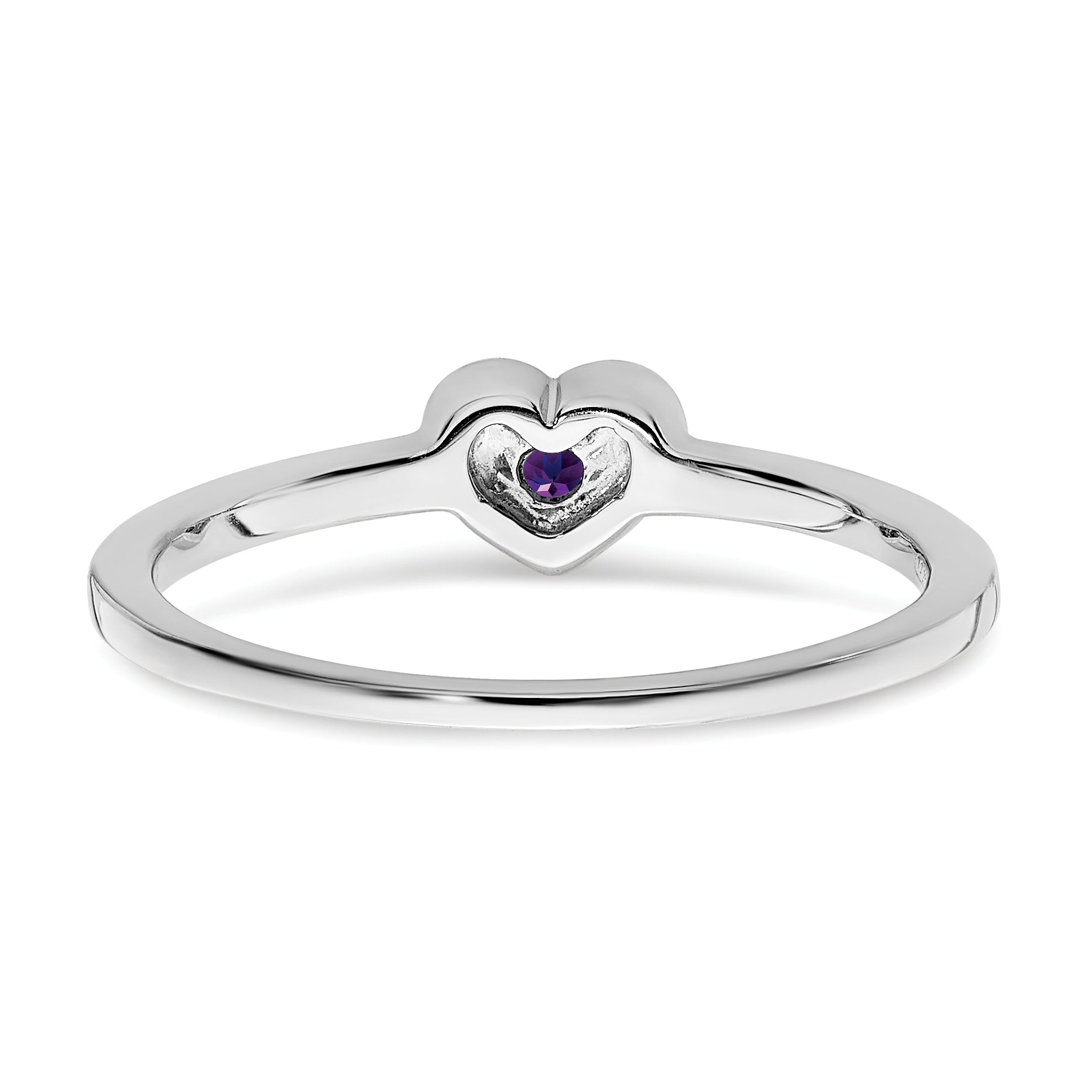 10k White Gold Amethyst Heart Ring