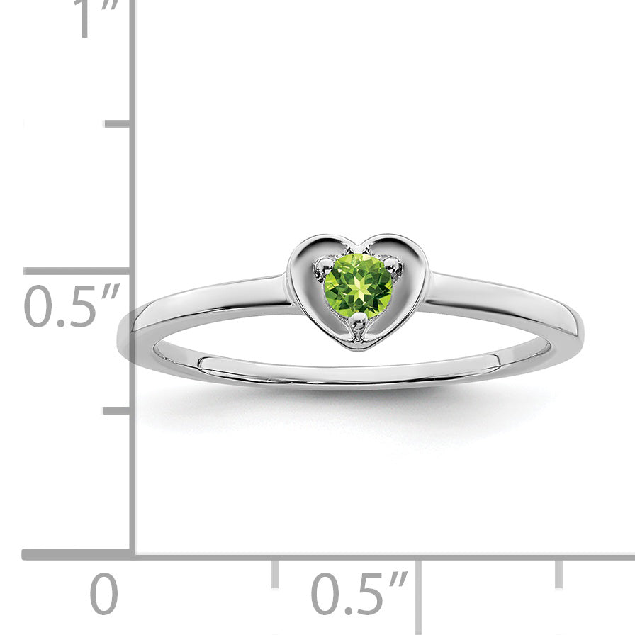10k White Gold Peridot Heart Ring