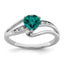 Sterling Silver Rhodium-plated Created Alexandrite and Diamond Ring