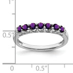 10k White Gold Amethyst and Diamond 7-stone Ring