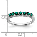 10k White Gold Created Alexandrite and Diamond 7-stone Ring