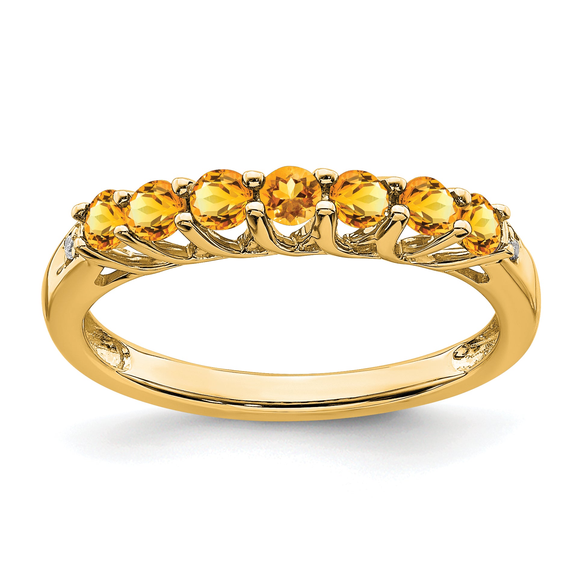 10k Citrine and Diamond 7-stone Ring Main image