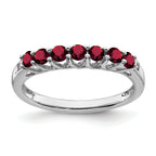 Sterling Silver Rhodium-plated Created Ruby and Diamond Ring