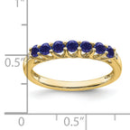 10k Created Sapphire and Diamond 7-stone Ring