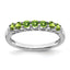 Sterling Silver Rhodium-plated Peridot and Diamond Ring