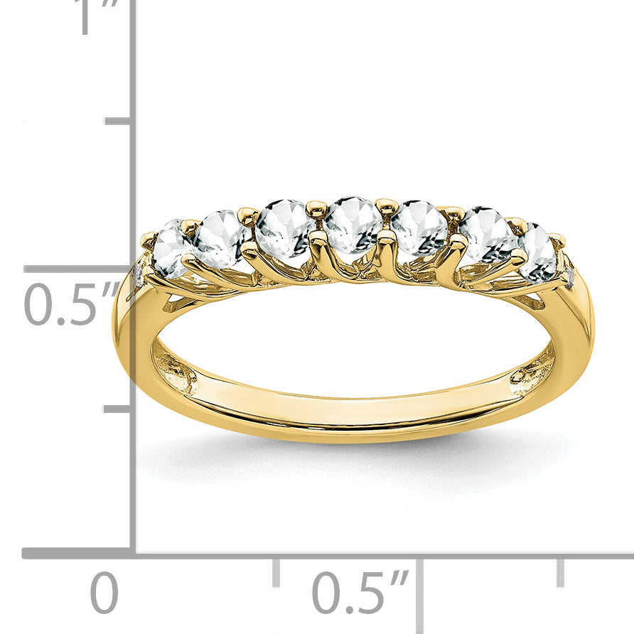 10k White Topaz and Diamond 7-stone Ring Secondary image