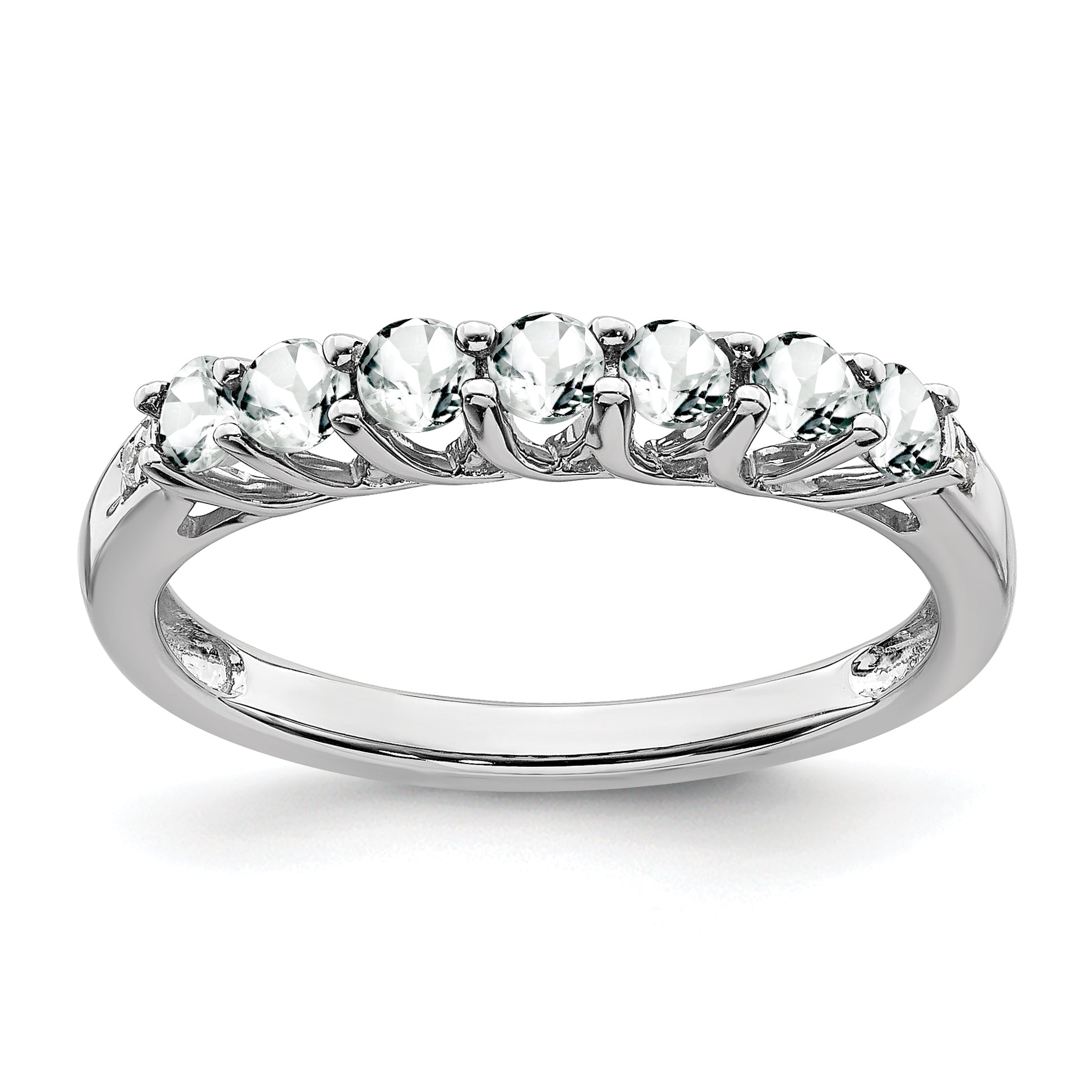 Sterling Silver Rhodium-plated White Topaz and Diamond Ring Main image