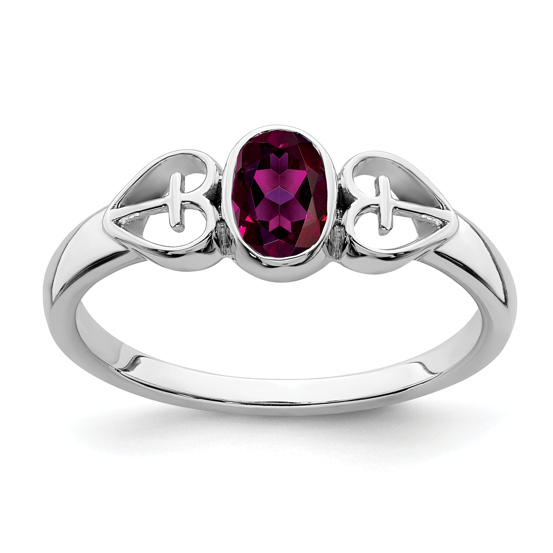 Sterling Silver Rhodium-plated Rhodolite Garnet Ring Main image