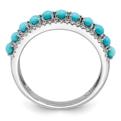 14k White Gold Turquoise and White Topaz Ring