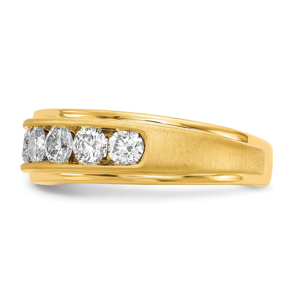 10k 1 1/2 carat Lab Grown Diamond VS/SI+ G+ Seven Stone Complete Men's Ring