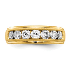 10k 1 1/2 carat Lab Grown Diamond VS/SI+ G+ Seven Stone Complete Men's Ring