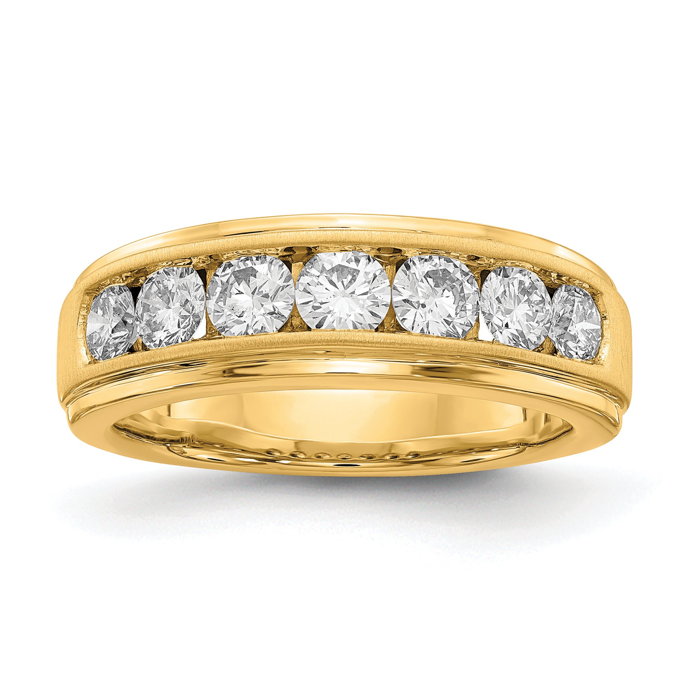 10k 1 1/2 carat Lab Grown Diamond VS/SI+ G+ Seven Stone Complete Men's Ring Main image