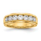 10k 1 1/2 carat Lab Grown Diamond VS/SI+ G+ Seven Stone Complete Men's Ring