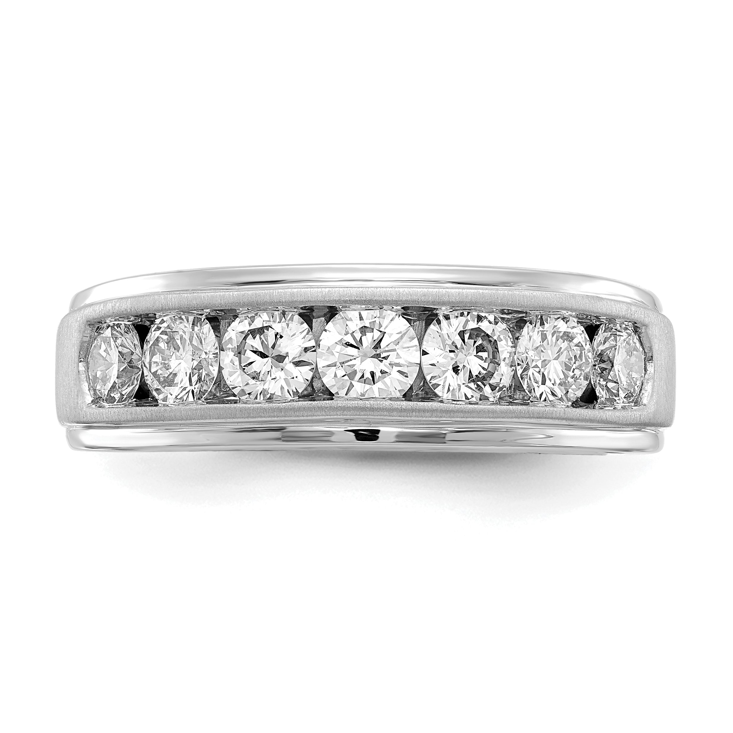 10k White Gold 1 1/2 carat Lab Grown Diamond VS/SI+ G+ Seven Stone Complete Men's Ring