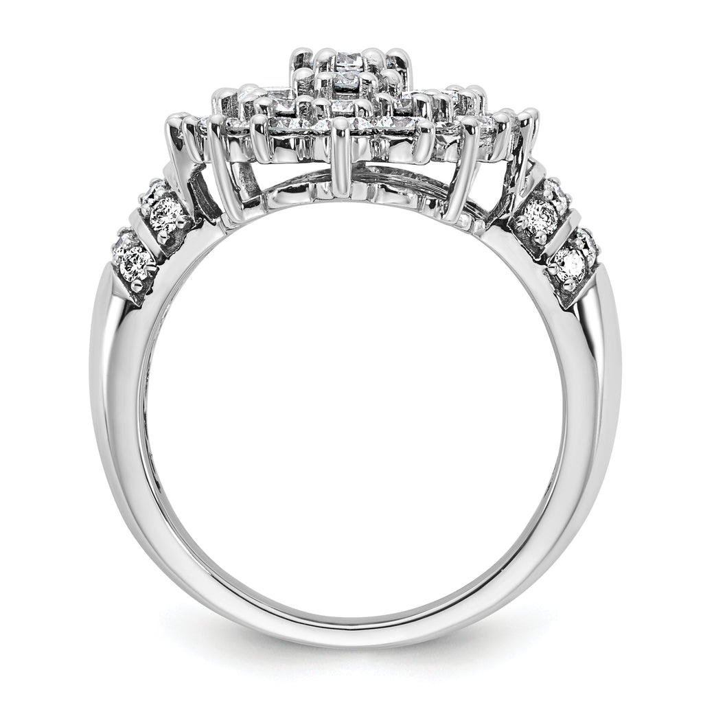 14k White Gold 2 5/8 carat Lab Grown Diamond VS/SI+ G+ Complete Cluster Fashion Ring