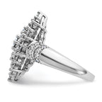14k White Gold 2 5/8 carat Lab Grown Diamond VS/SI+ G+ Complete Cluster Fashion Ring