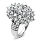 14k White Gold 2 5/8 carat Lab Grown Diamond VS/SI+ G+ Complete Cluster Fashion Ring