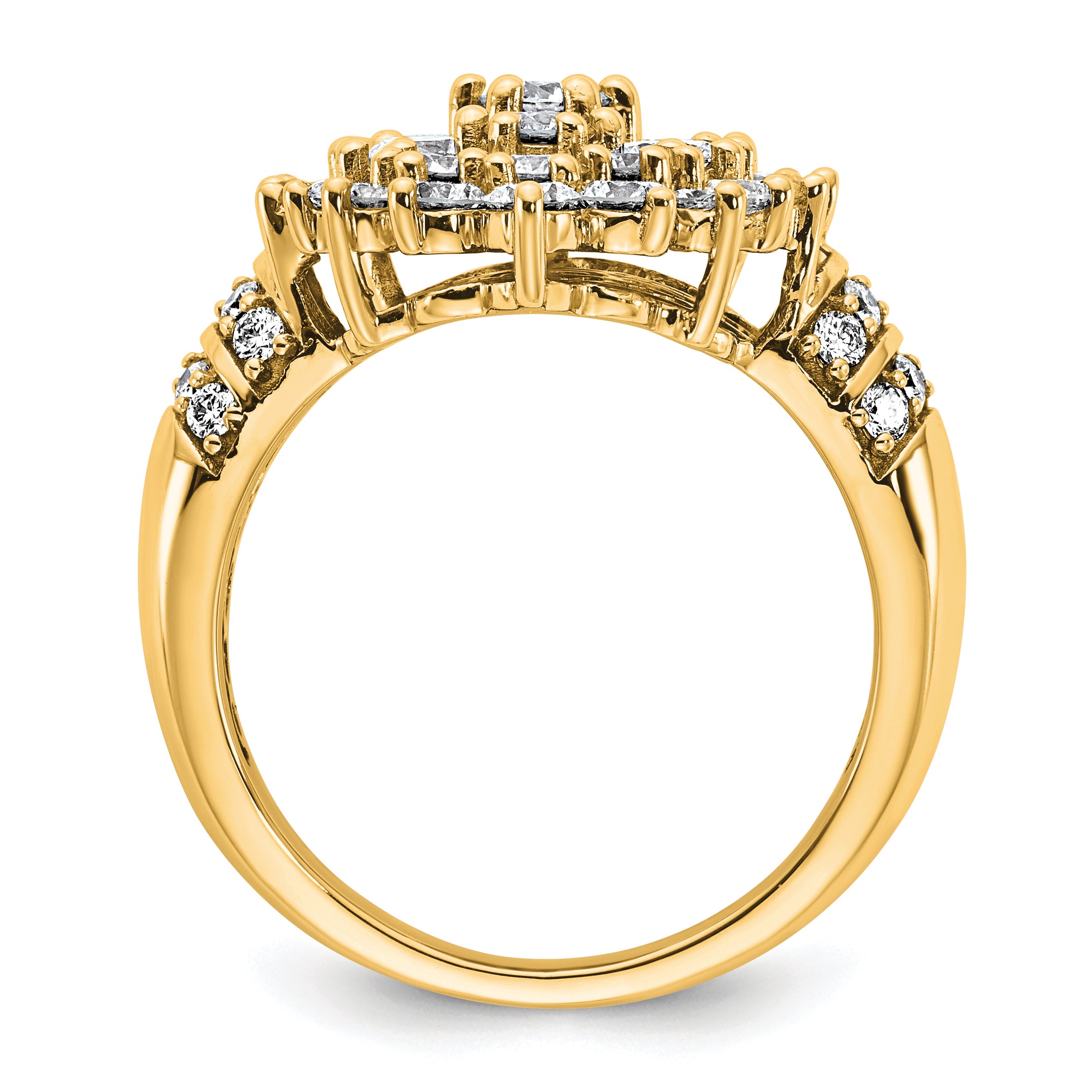 14k 2 5/8 carat Lab Grown Diamond VS/SI+ G+ Complete Cluster Fashion Ring Secondary image