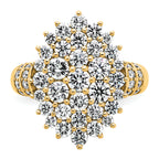 14k 2 5/8 carat Lab Grown Diamond VS/SI+ G+ Complete Cluster Fashion Ring