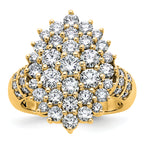 14k 2 5/8 carat Lab Grown Diamond VS/SI+ G+ Complete Cluster Fashion Ring