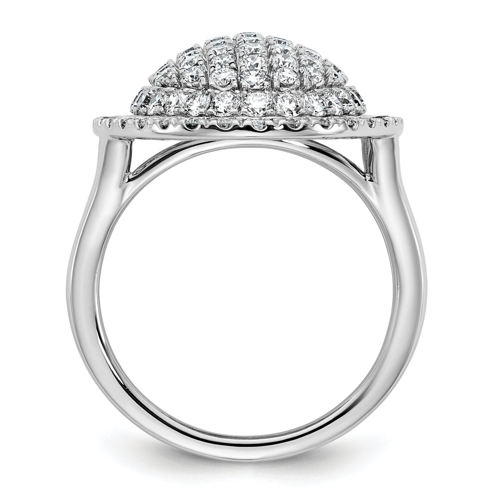 14k White Gold 2 1/4 carat Lab Grown Diamond VS/SI+ G+ Complete Fashion Ring