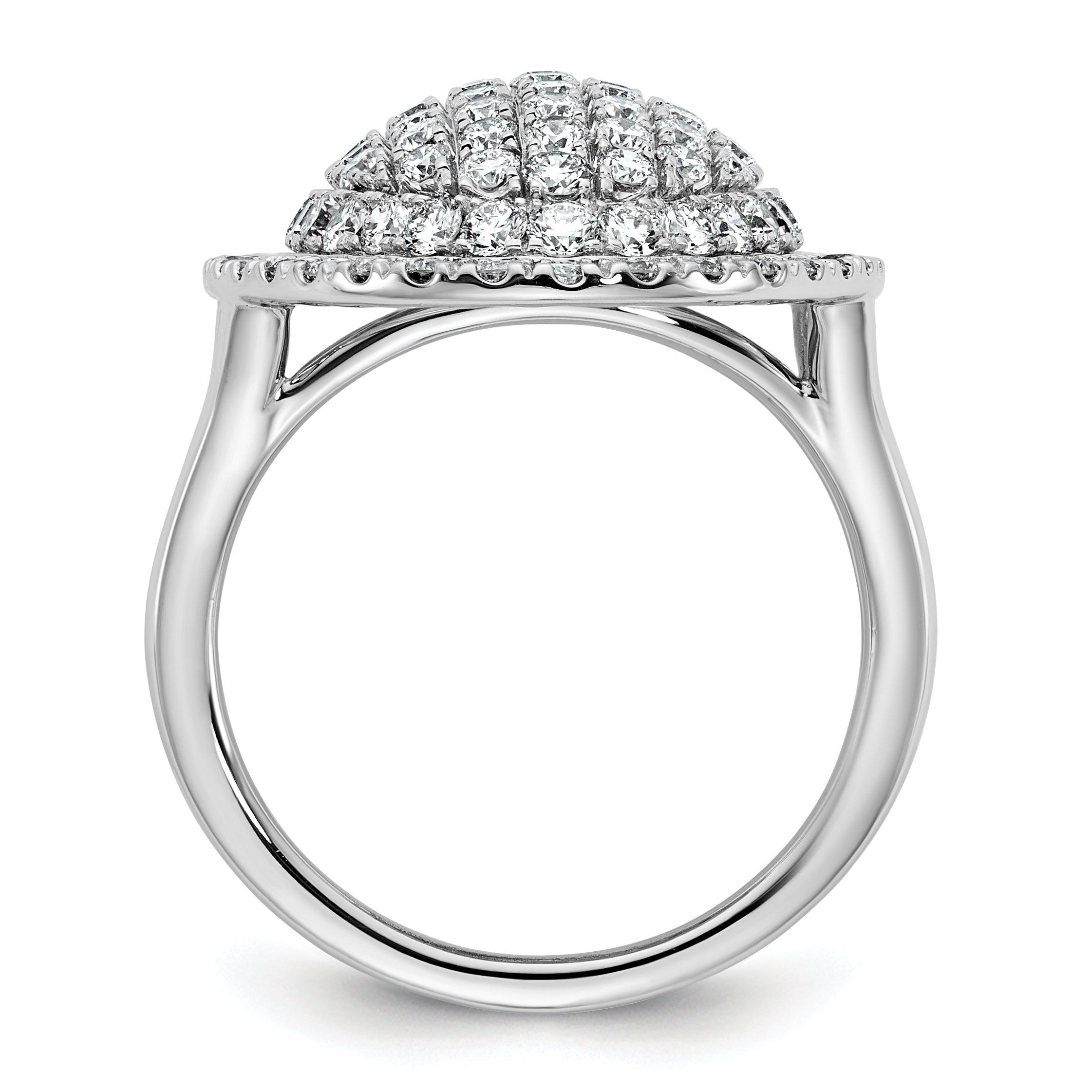 14k White Gold 2 1/4 carat Lab Grown Diamond VS/SI+ G+ Complete Fashion Ring