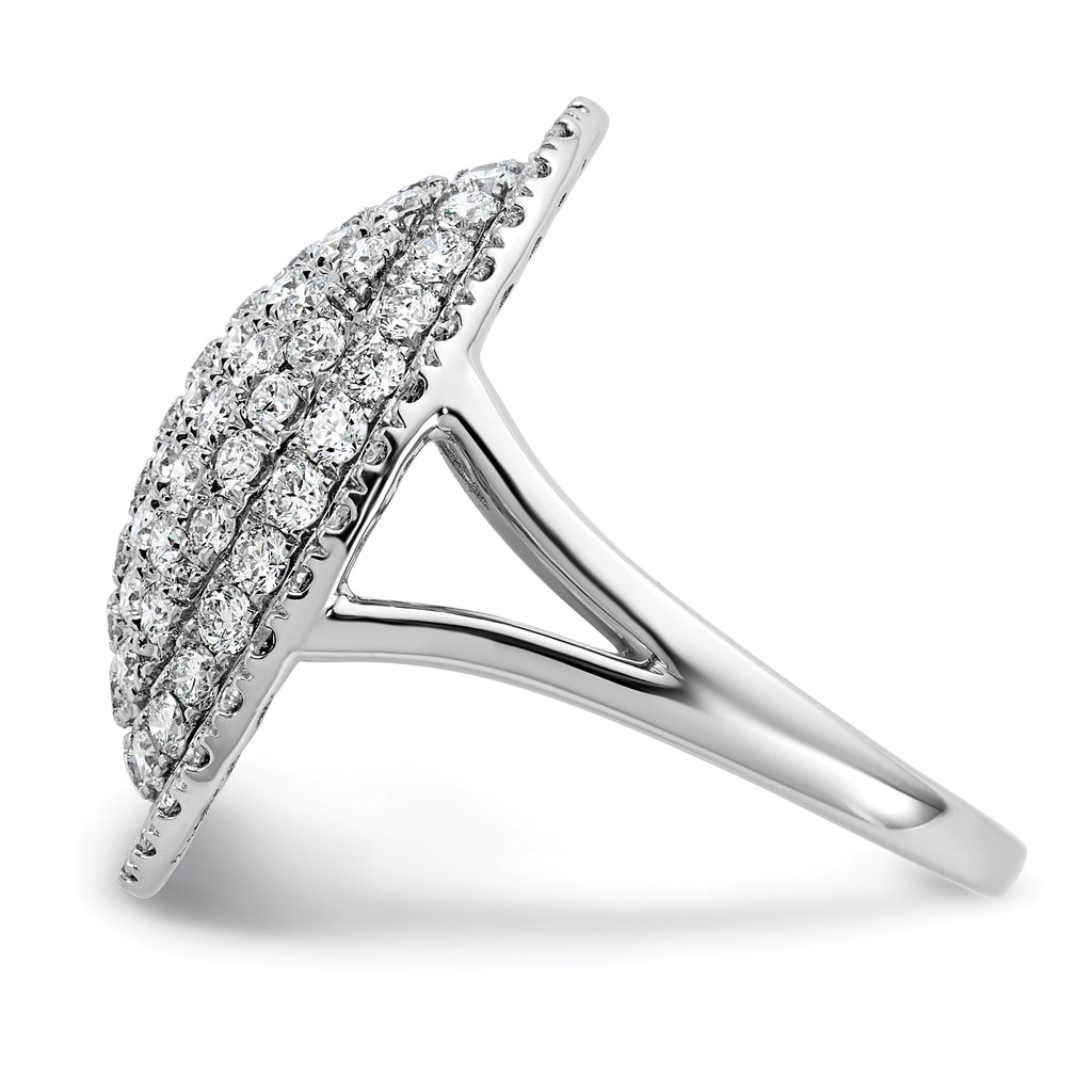 14k White Gold 2 1/4 carat Lab Grown Diamond VS/SI+ G+ Complete Fashion Ring