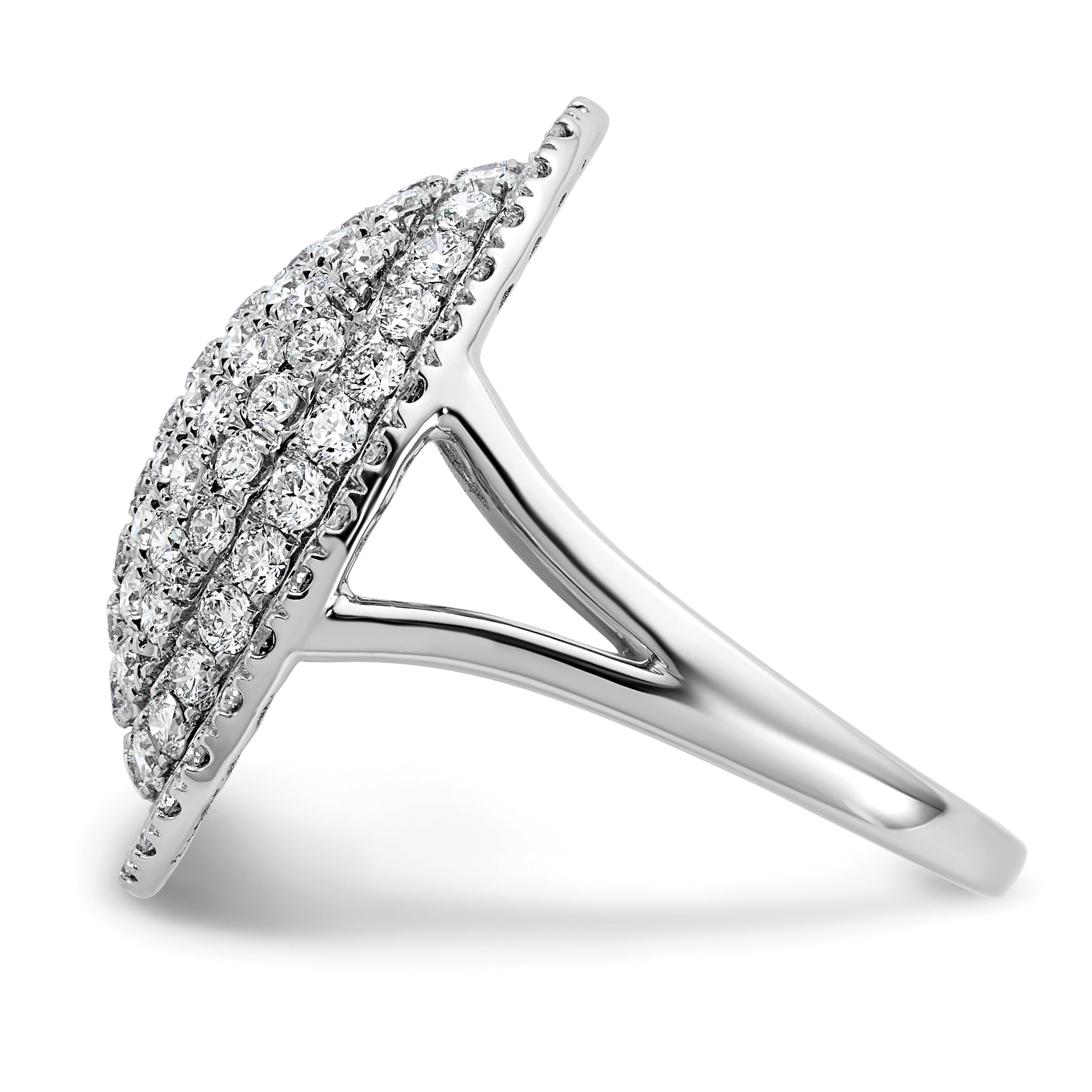 14k White Gold 2 1/4 carat Lab Grown Diamond VS/SI+ G+ Complete Fashion Ring