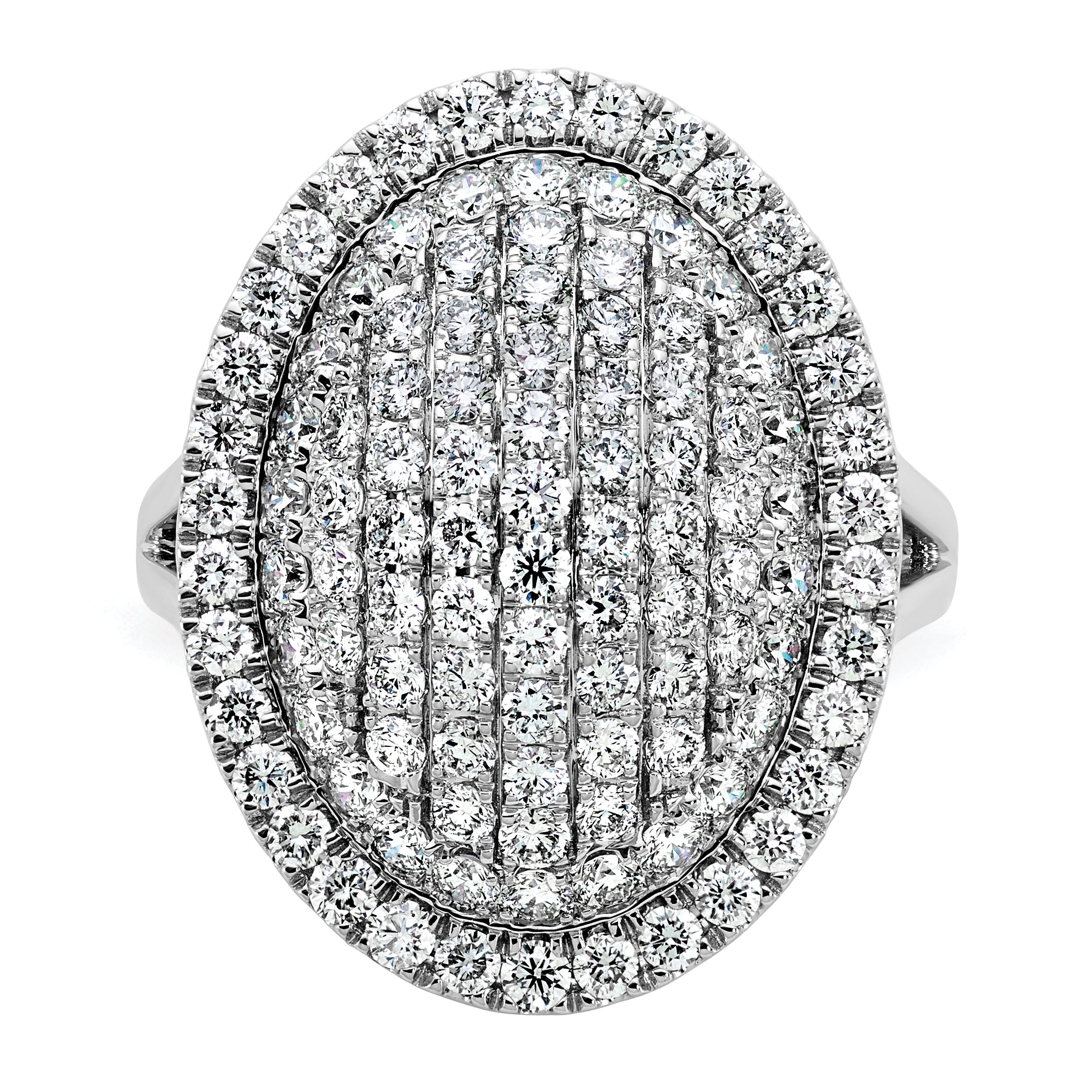 14k White Gold 2 1/4 carat Lab Grown Diamond VS/SI+ G+ Complete Fashion Ring