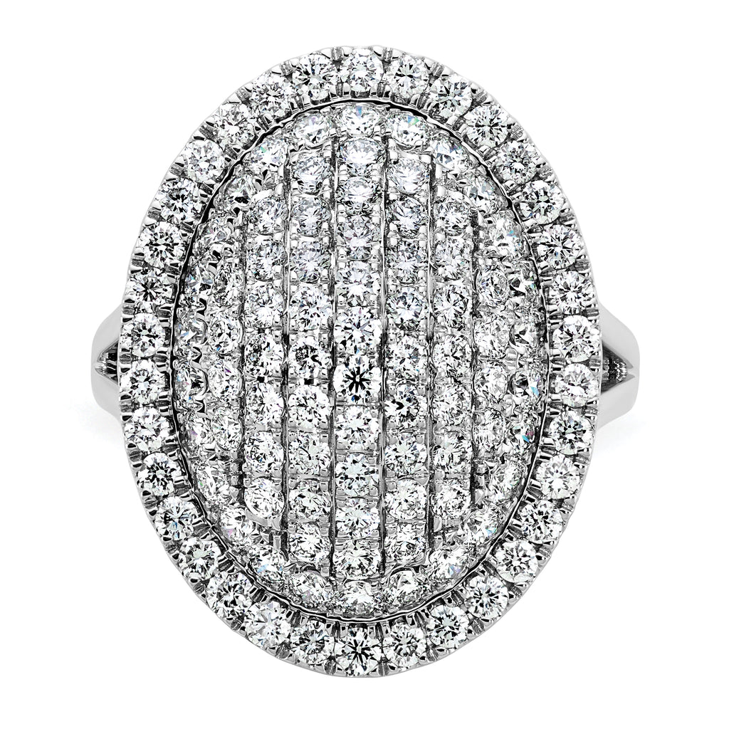 14k White Gold 2 1/4 carat Lab Grown Diamond VS/SI+ G+ Complete Fashion Ring