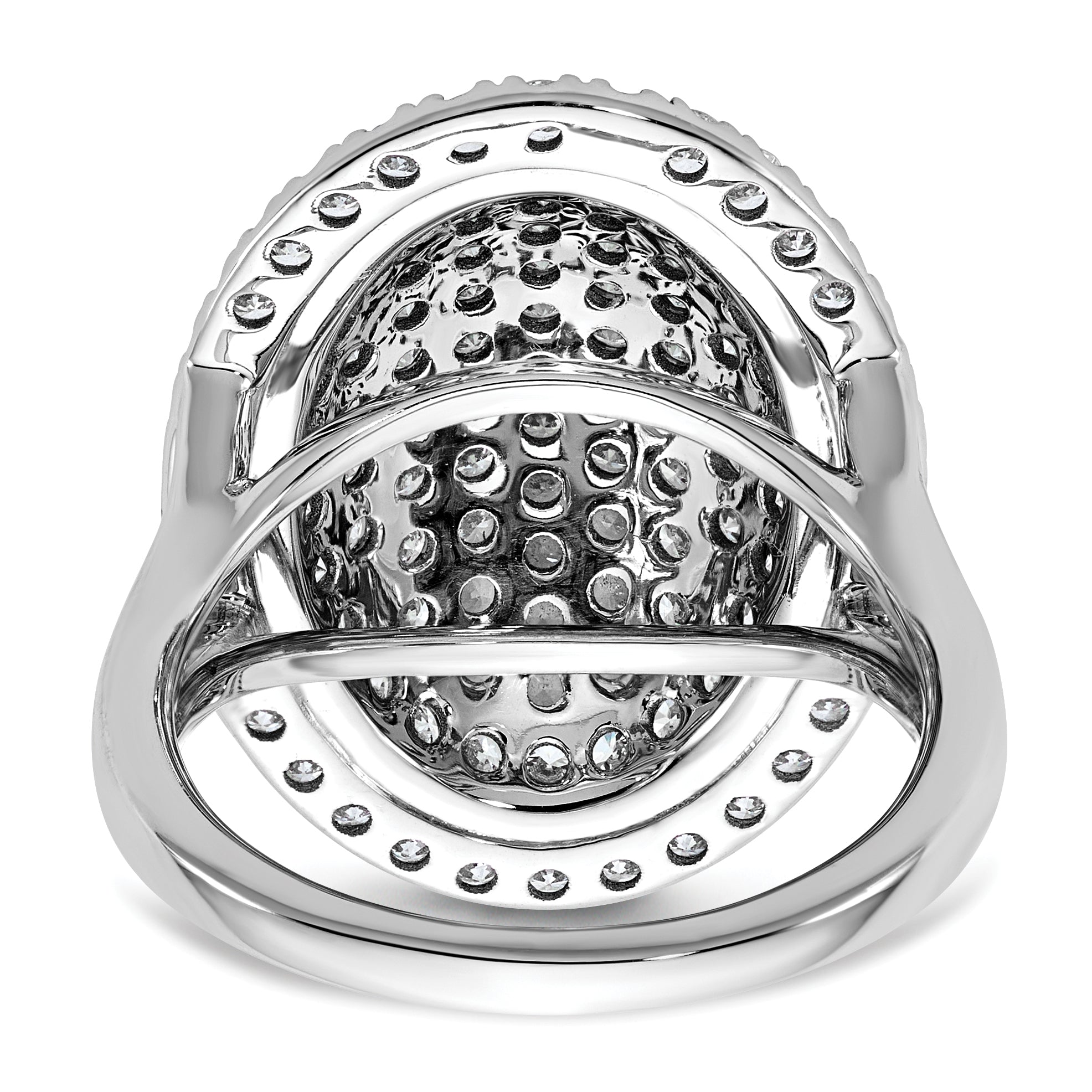 14k White Gold 2 1/4 carat Lab Grown Diamond VS/SI+ G+ Complete Fashion Ring