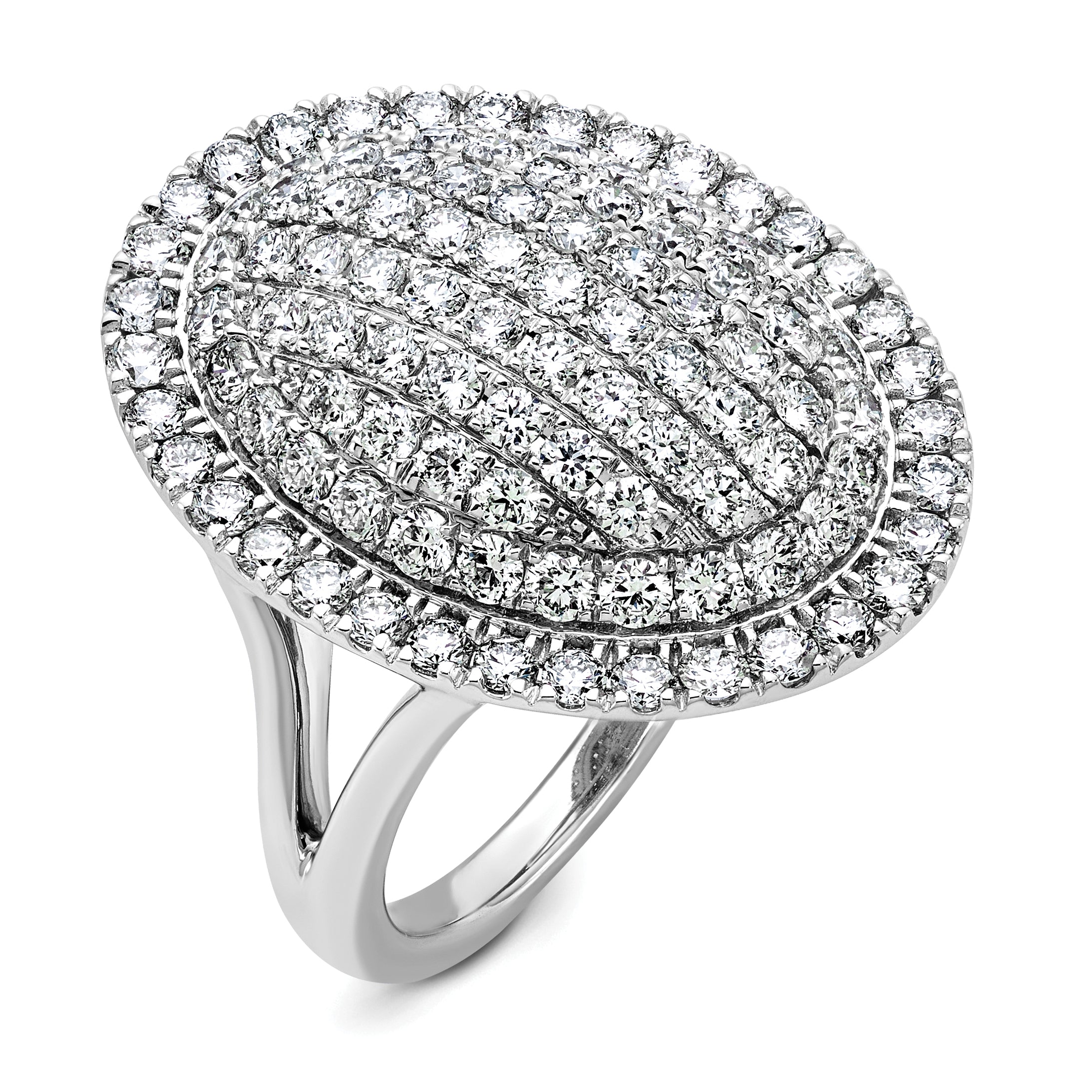14k White Gold 2 1/4 carat Lab Grown Diamond VS/SI+ G+ Complete Fashion Ring