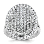 14k White Gold 2 1/4 carat Lab Grown Diamond VS/SI+ G+ Complete Fashion Ring