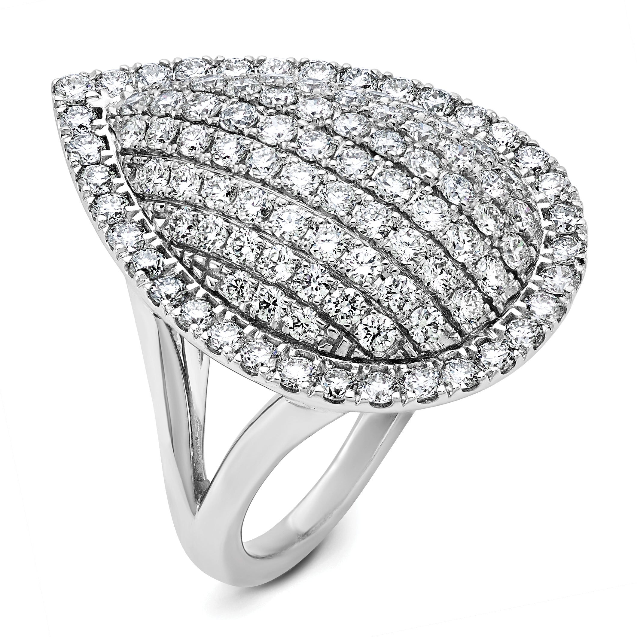 14k White Gold 2 carat Lab Grown Diamond VS/SI+ G+ Complete Fashion Ring