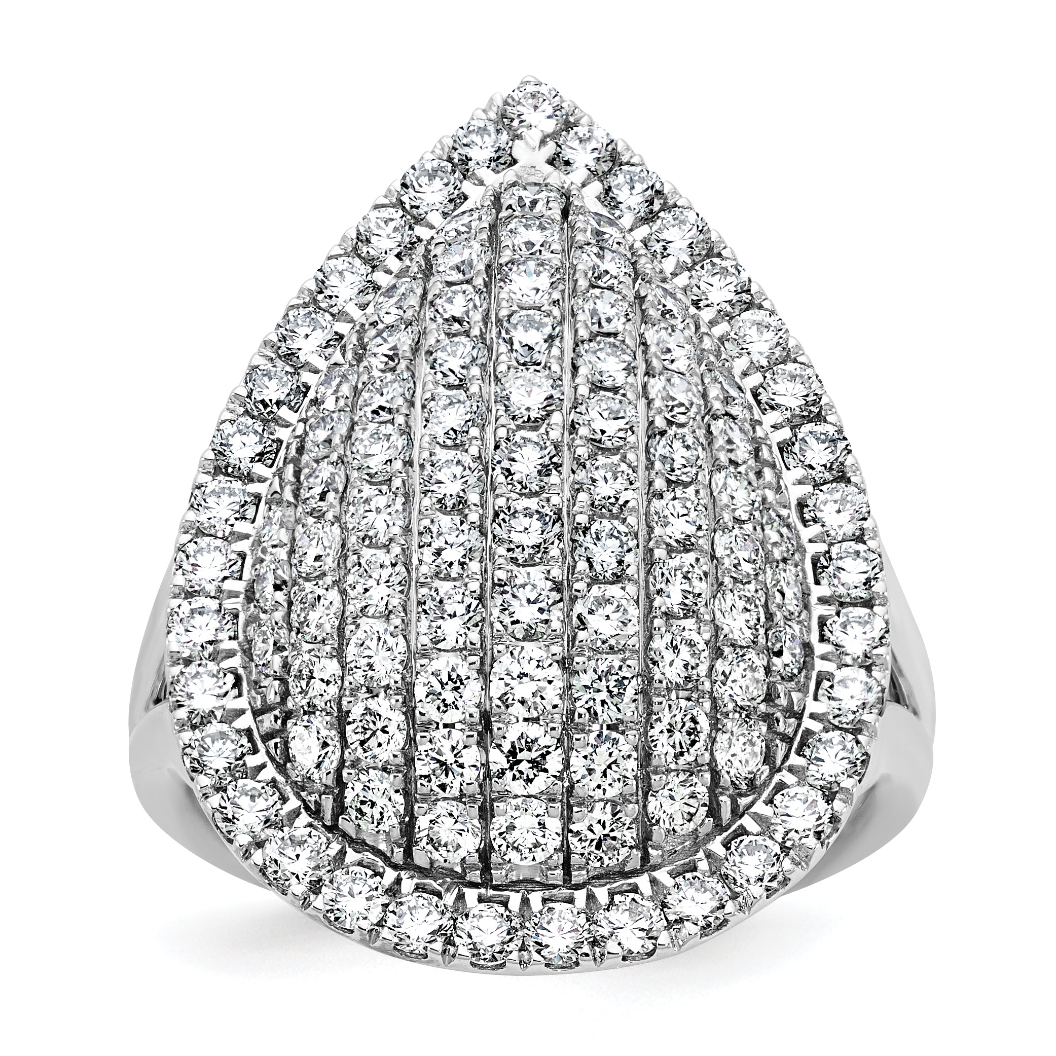 14k White Gold 2 carat Lab Grown Diamond VS/SI+ G+ Complete Fashion Ring Main image