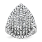 14k White Gold 2 carat Lab Grown Diamond VS/SI+ G+ Complete Fashion Ring