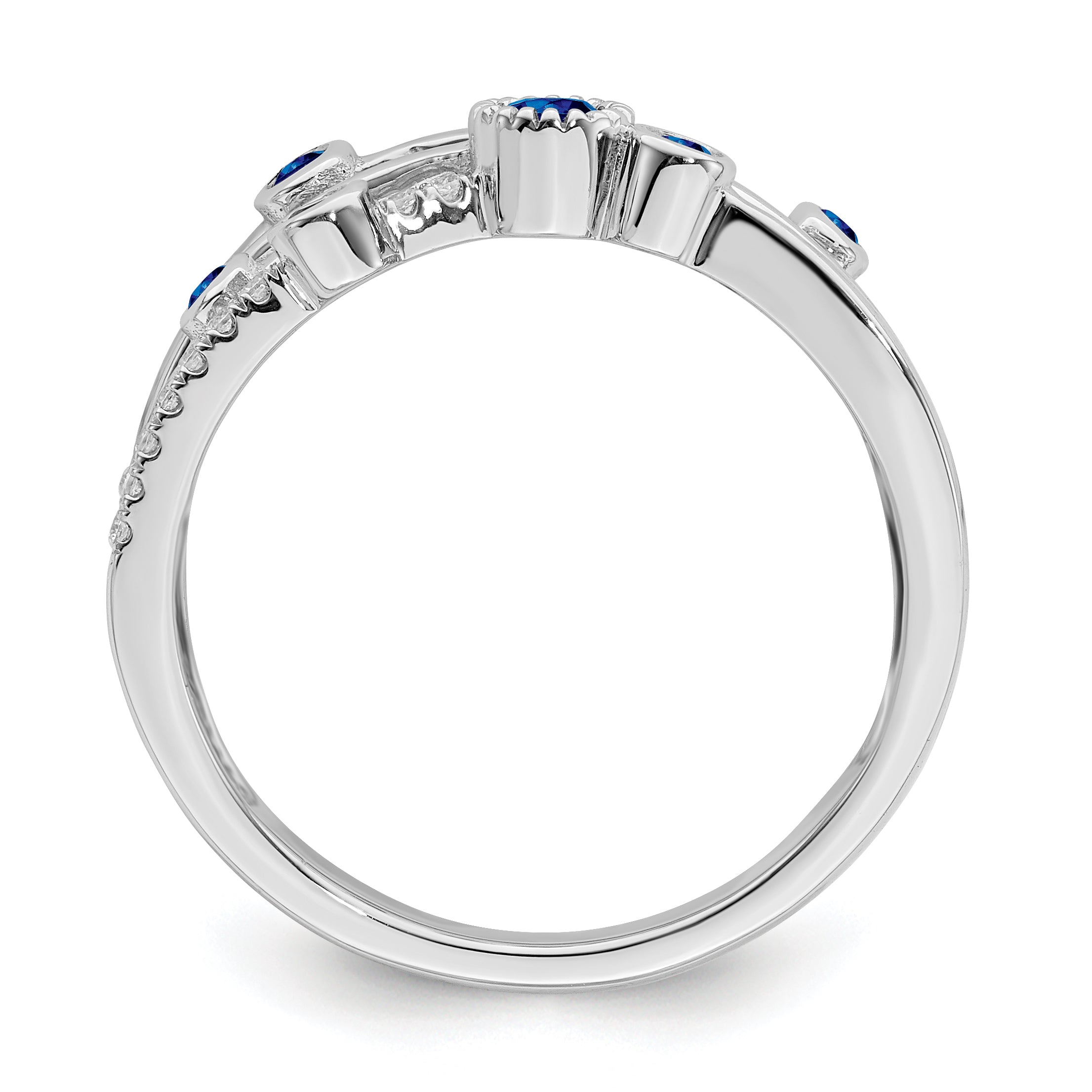 14k White Gold Sapphire and Diamond Ring Secondary image