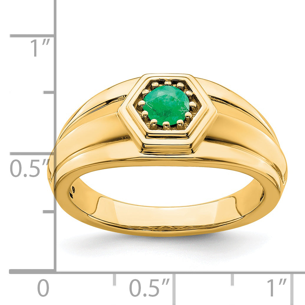14k Emerald Mens Ring Secondary image