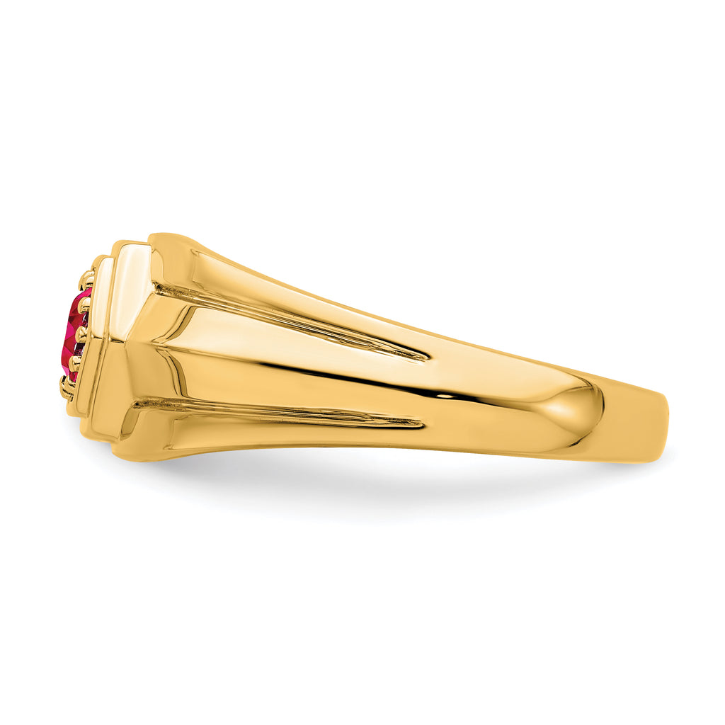 14k Ruby Mens Ring