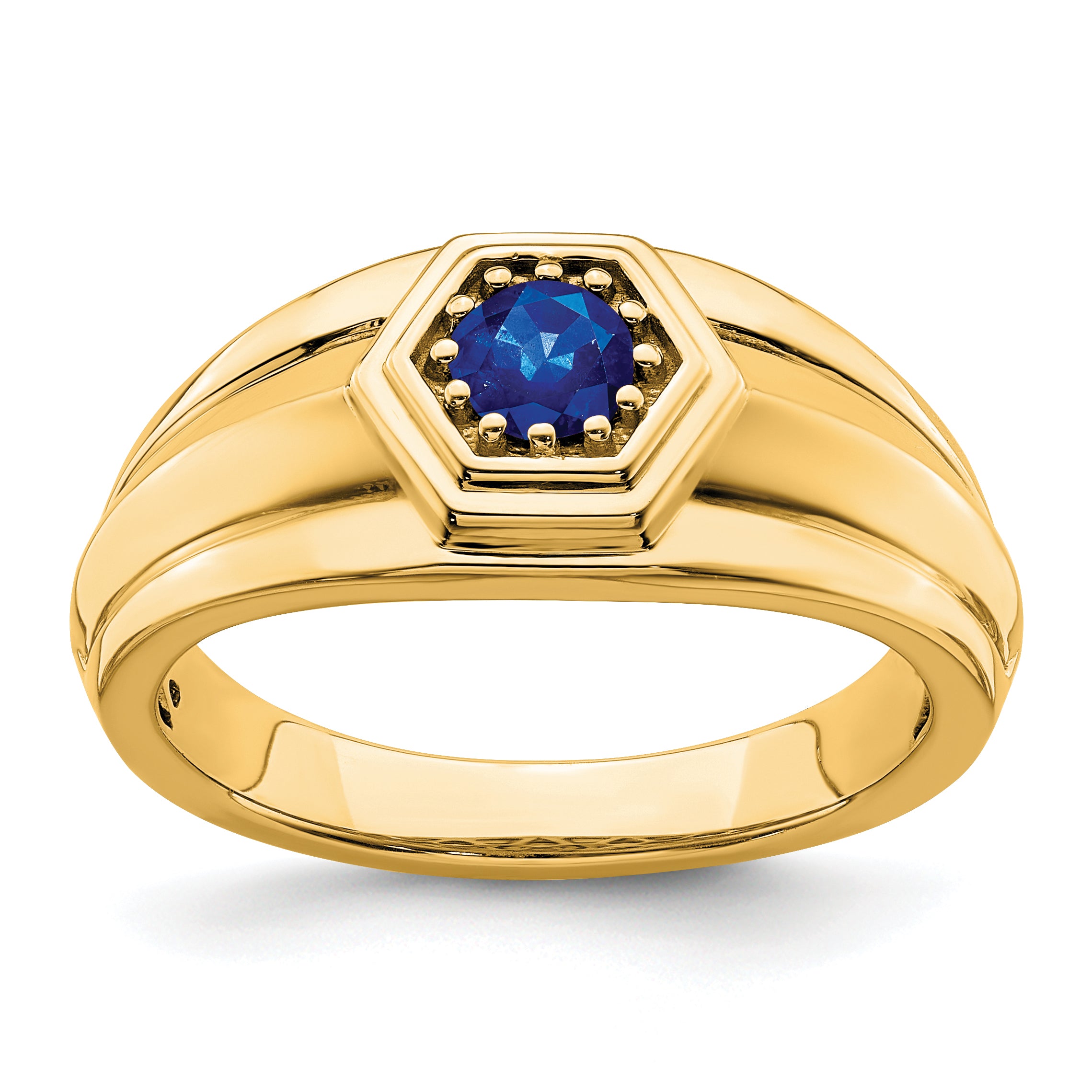 14k Sapphire Mens Ring Main image