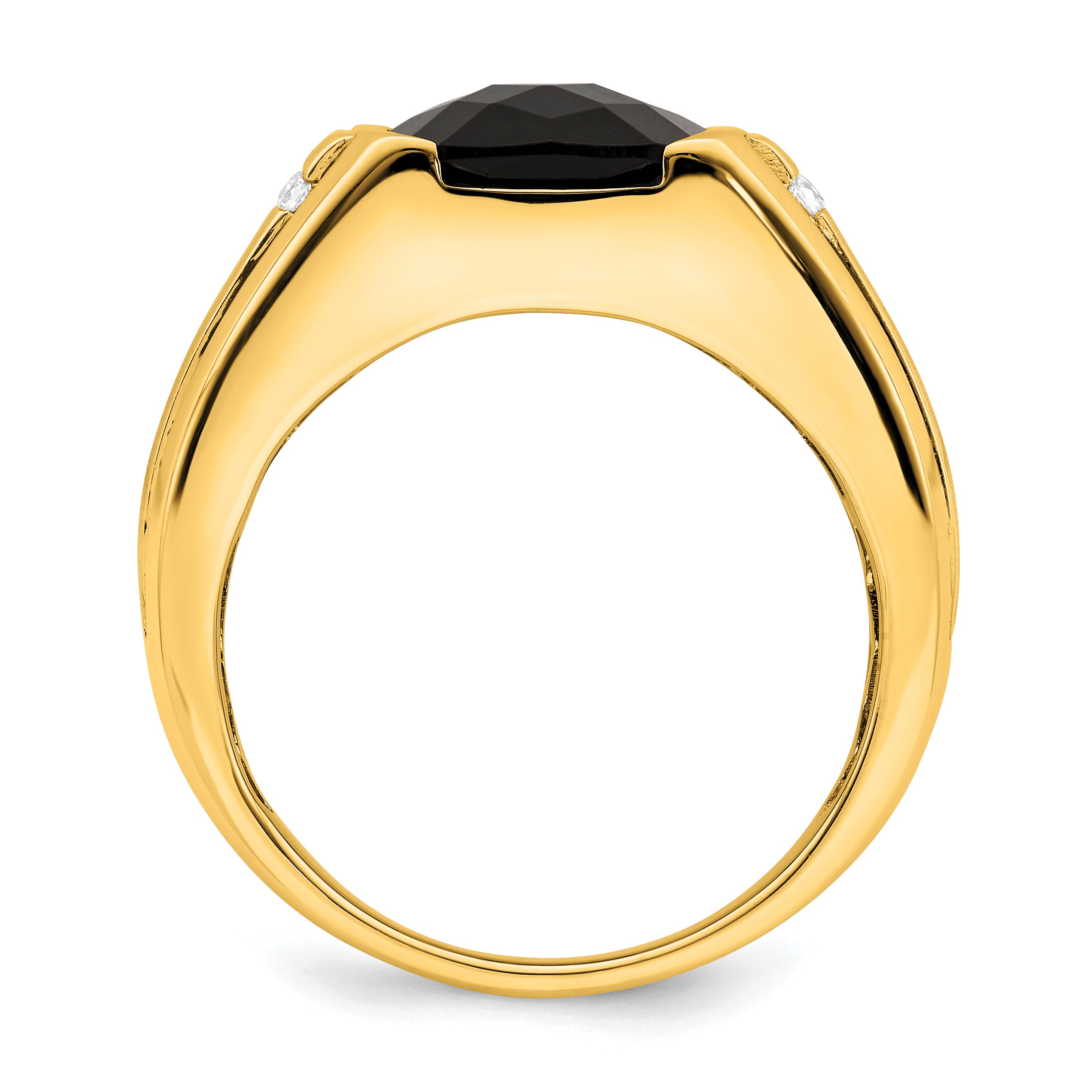 14k Onyx and Diamond Mens Ring Secondary image