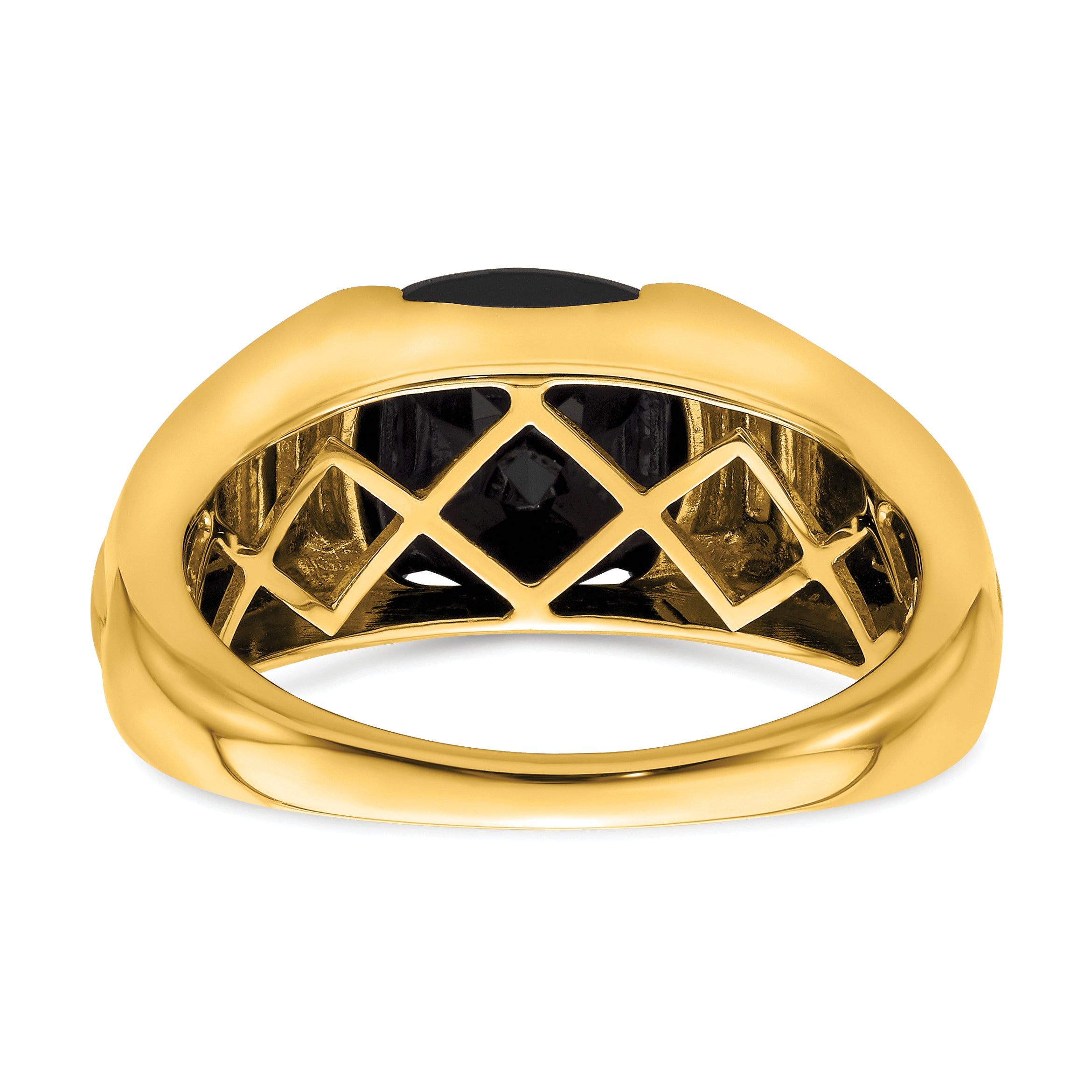 14k Onyx and Diamond Mens Ring