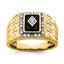 Men's Onyx & Lab-Grown Diamond Ring in 14K Yellow Gold (1/5 ct. tw.), Size 10 - Sophia Jewelers
