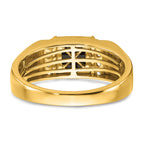 14k Square Onyx and Diamond Mens Ring