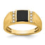 Men's Onyx & Lab-Grown Diamond Ring in 14K Yellow Gold (1/8 ct. tw.), Size 10 - Sophia Jewelers